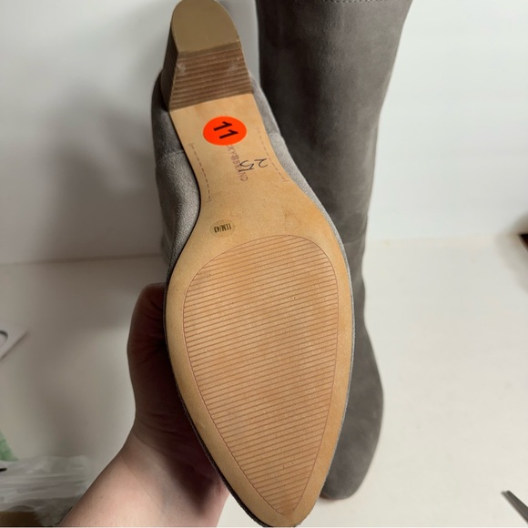 EUC. Lucky BRAND Women's Zaahira Mid Calf Boots. Size 11. Gray boots, no box - Picture 8 of 13